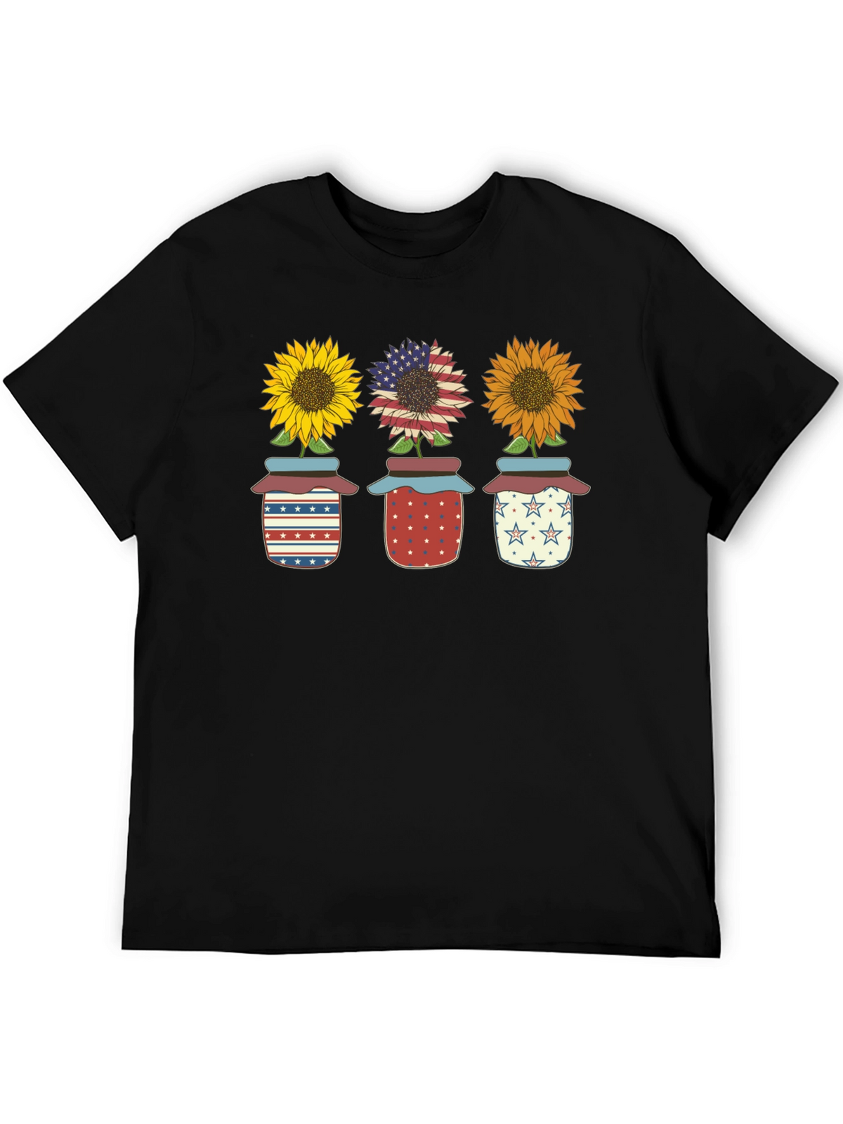 Patriotic Sunflowers in Jars Graphic Tee