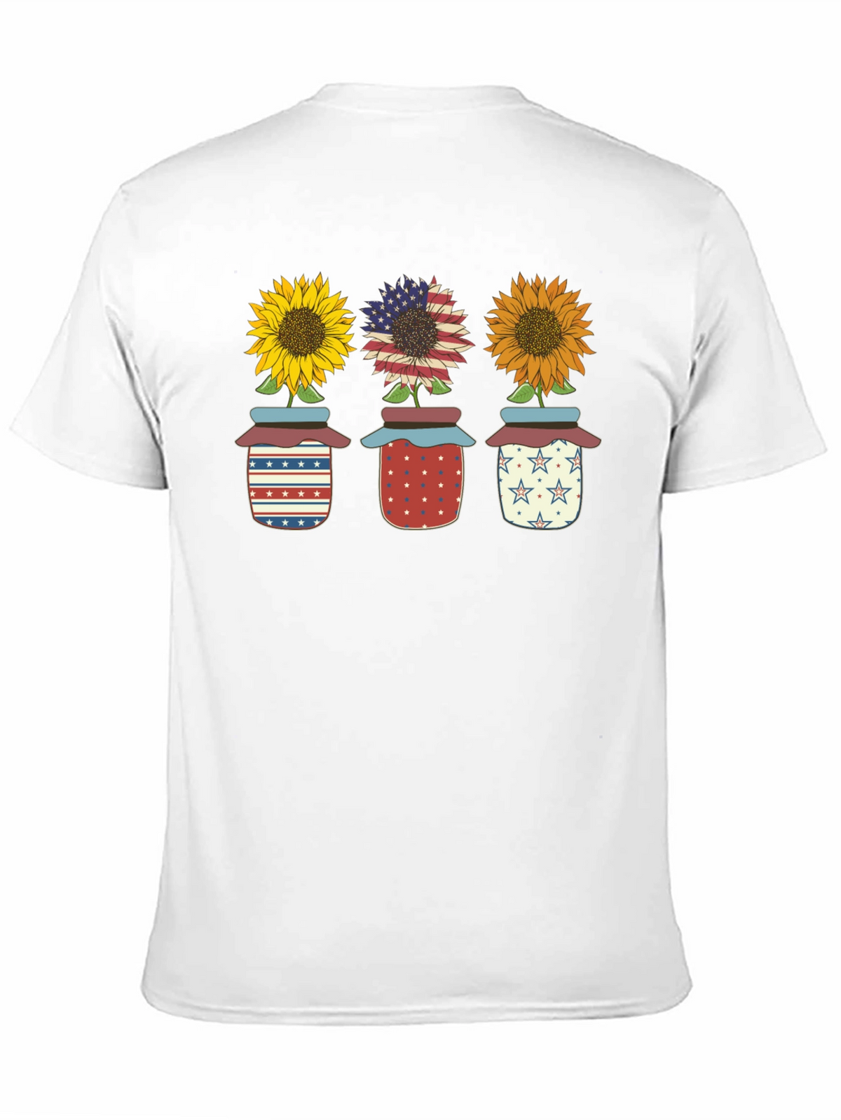Patriotic Sunflowers in Jars Graphic Tee