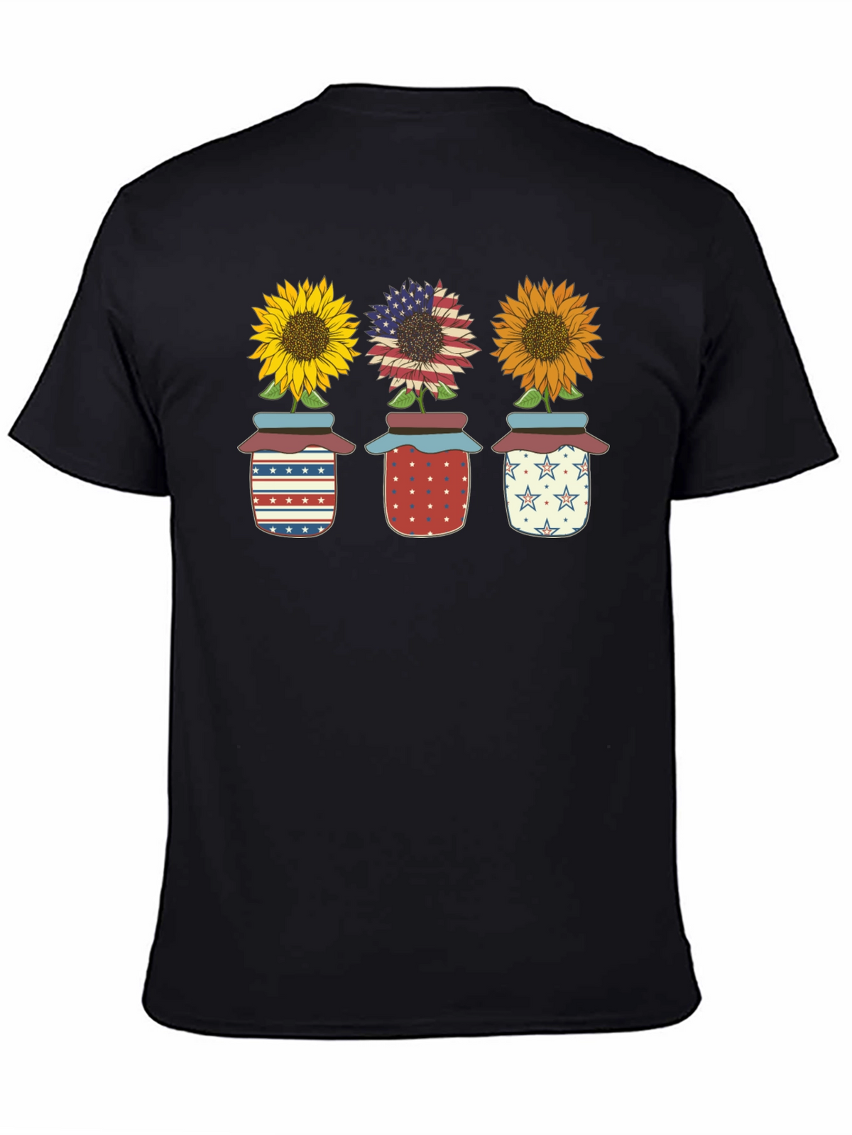 Patriotic Sunflowers in Jars Graphic Tee