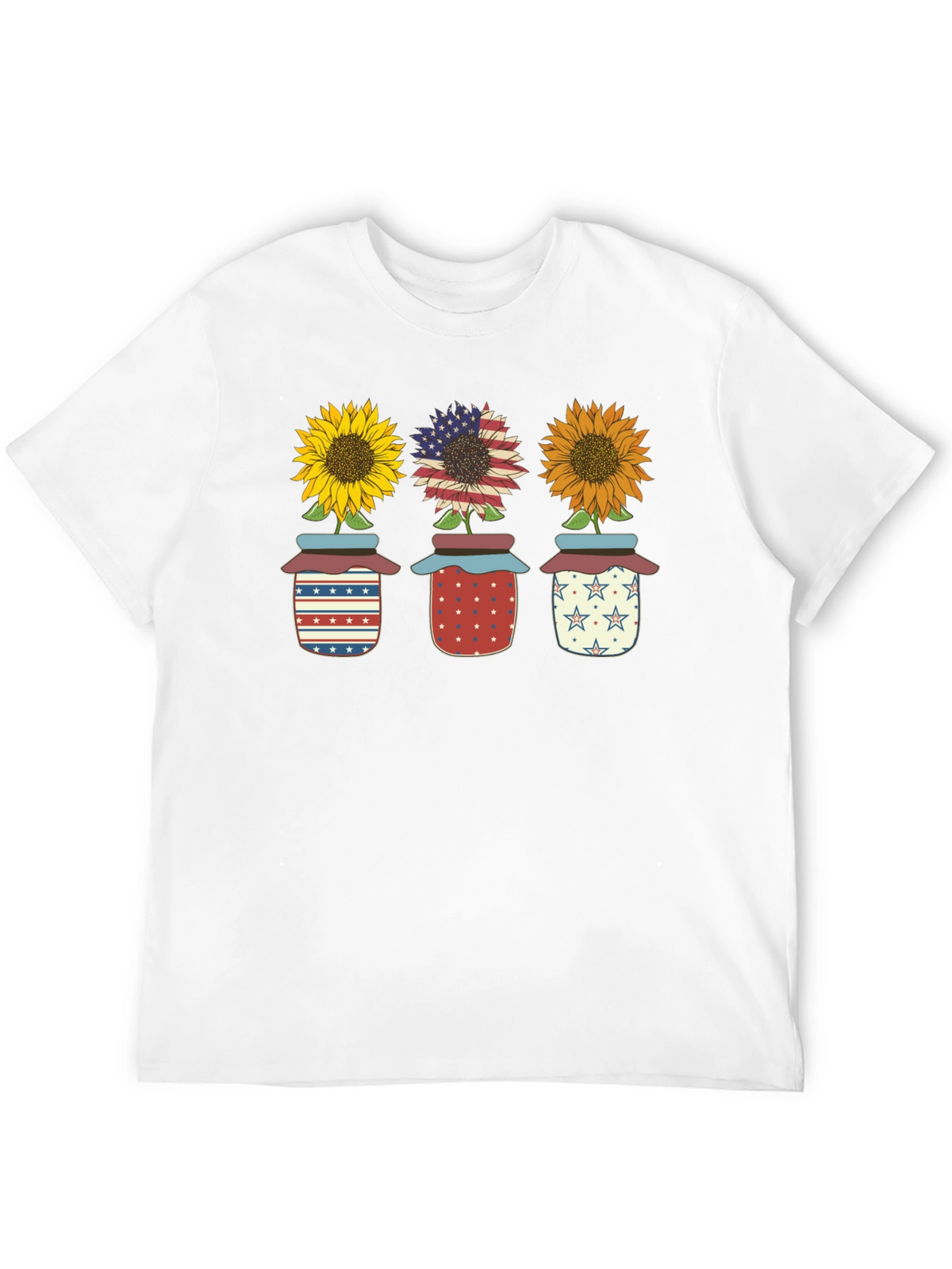 Patriotic Sunflowers in Jars Graphic Tee