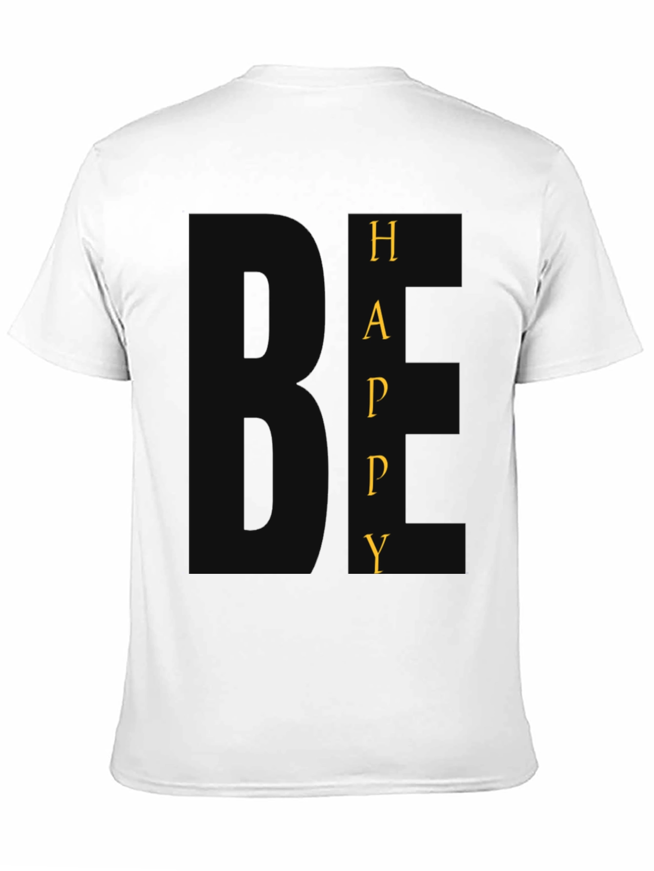 Be Happy Graphic Tee - Black Crew Neck
