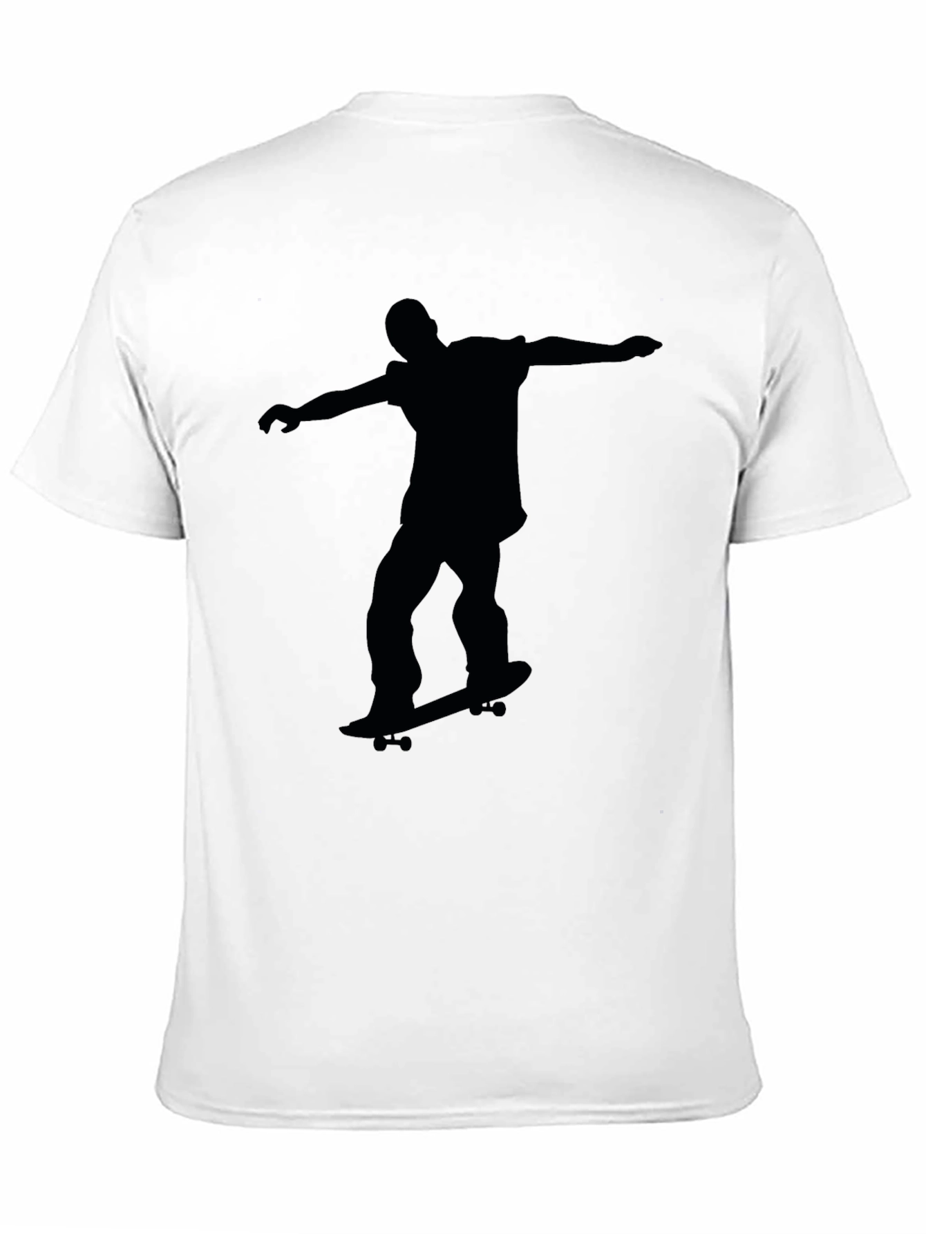 Skateboarder Silhouette Graphic Black T-Shirt