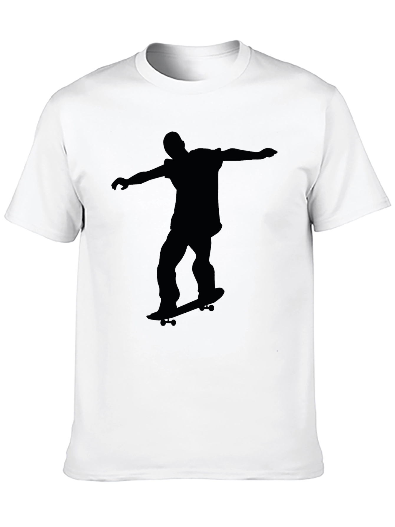 Skateboarder Silhouette Graphic Black T-Shirt