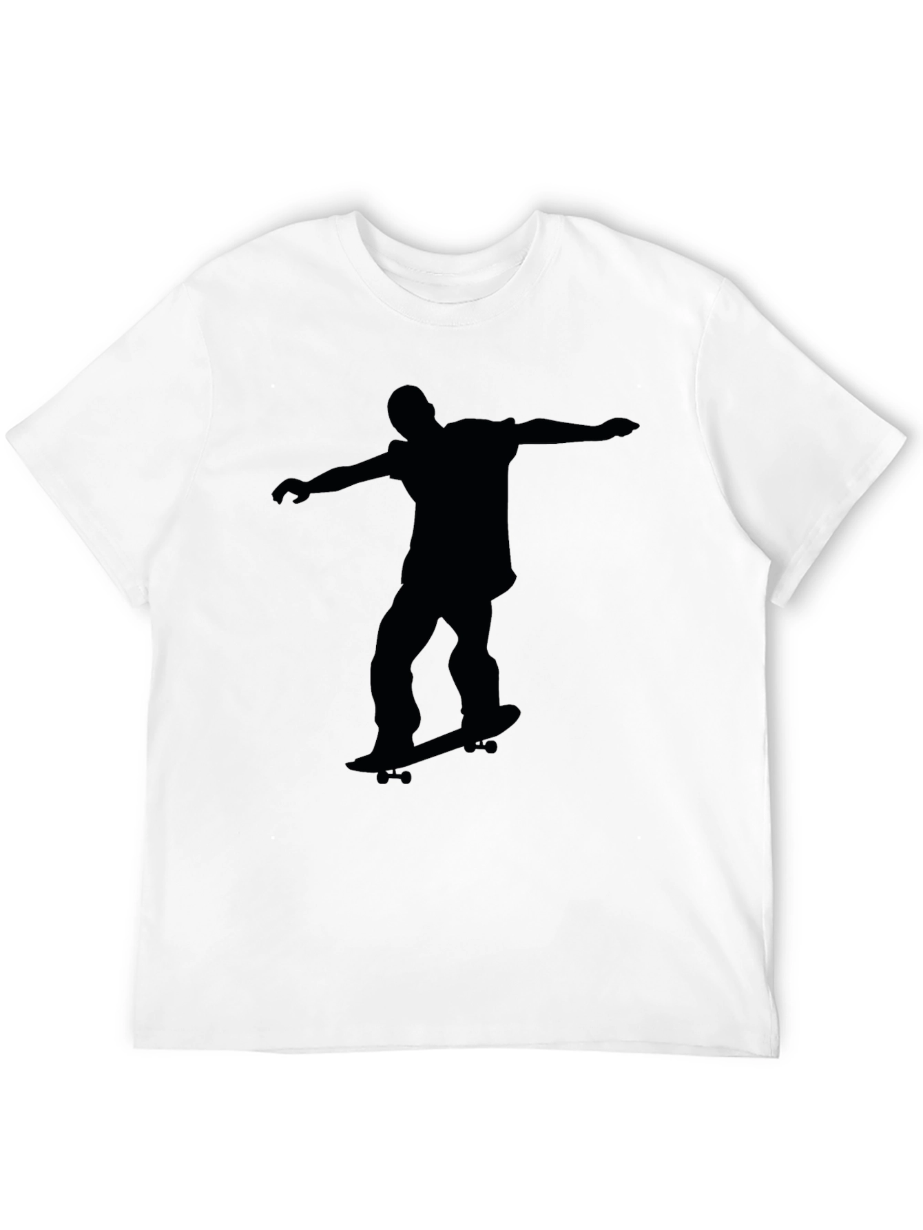 Skateboarder Silhouette Graphic Black T-Shirt