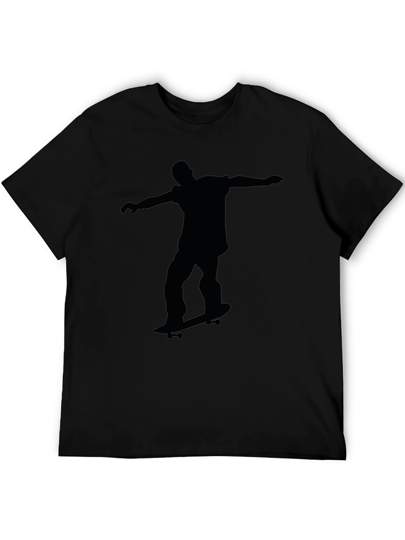 Skateboarder Silhouette Graphic Black T-Shirt