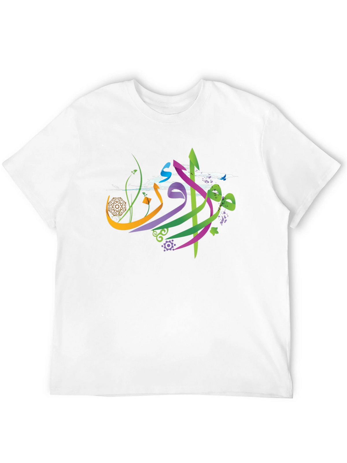 Abstract Arabic Graphic Tee - Black Casual Shirt