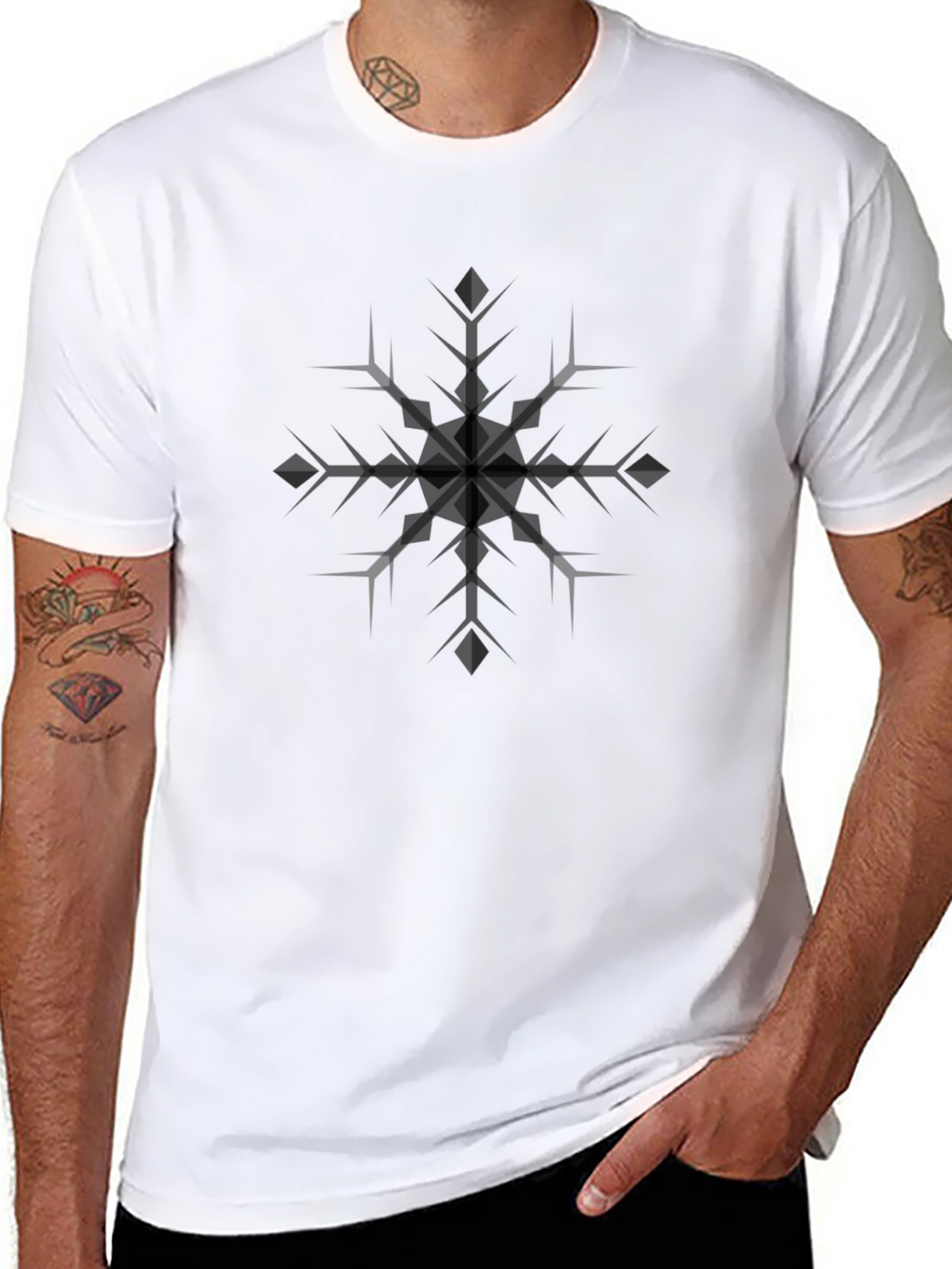 Snowflake Graphic Black T-Shirt