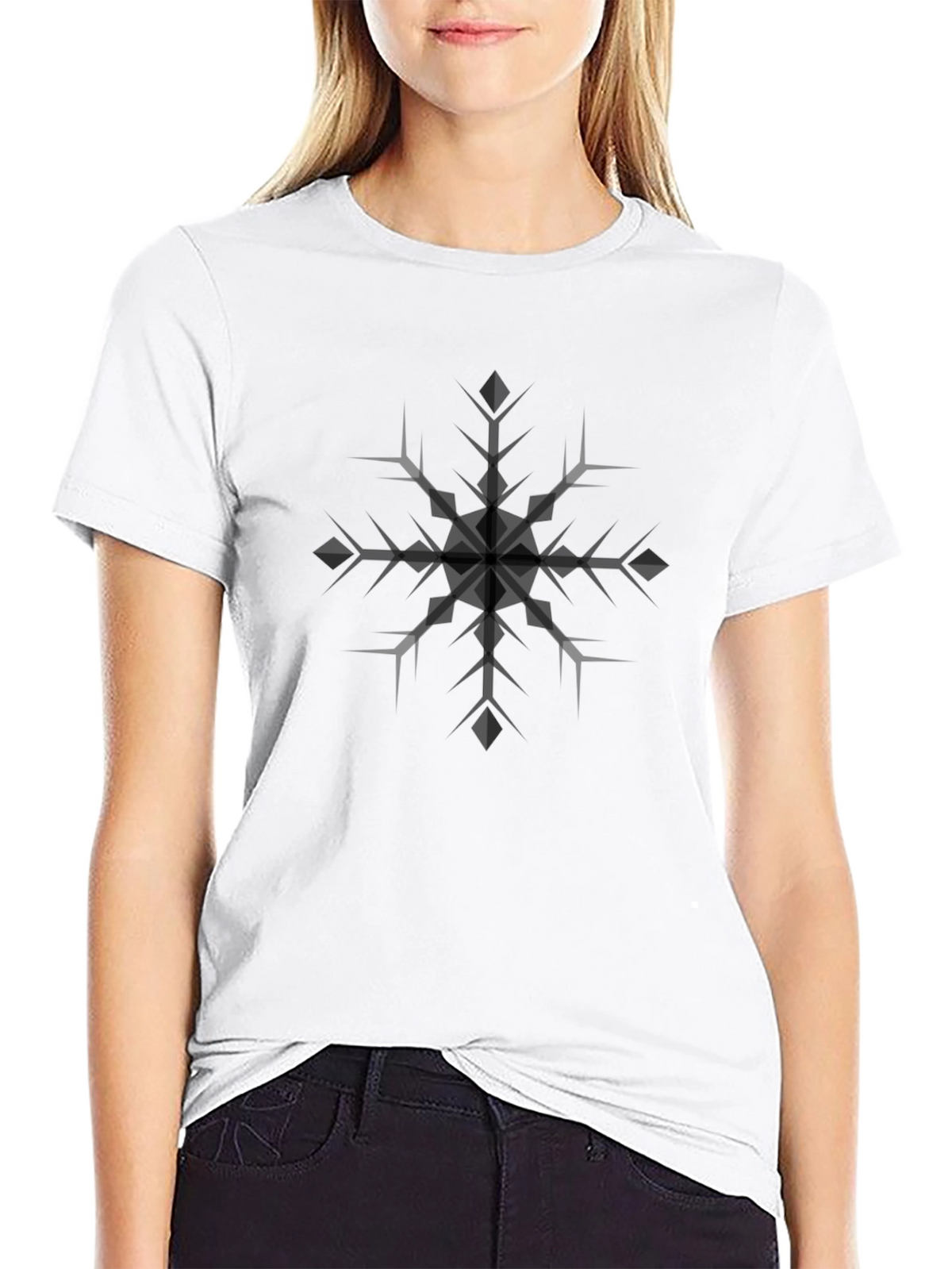 Snowflake Graphic Black T-Shirt