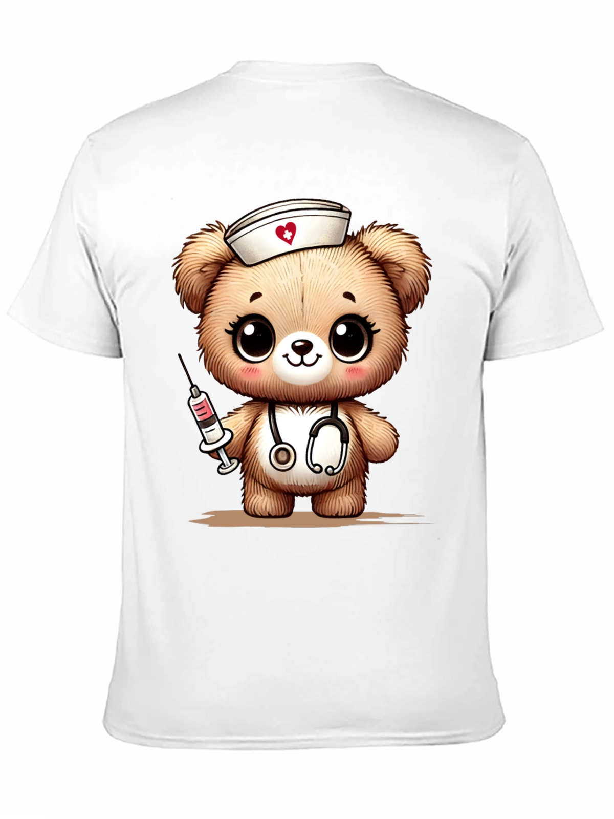 Nurse Bear Graphic T-Shirt - Black