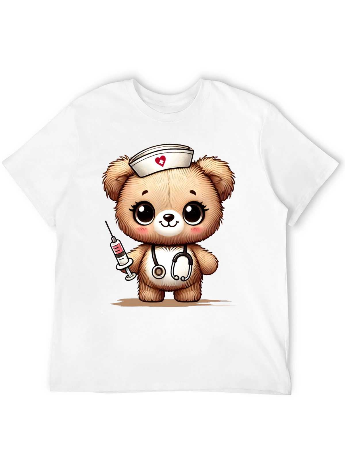 Nurse Bear Graphic T-Shirt - Black