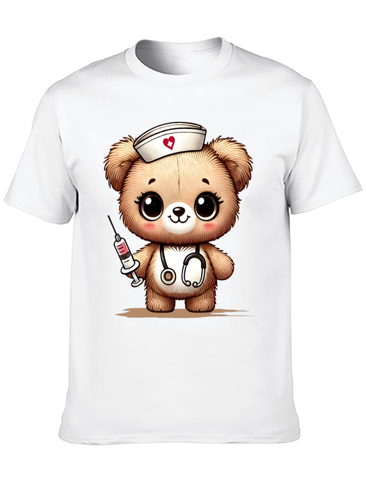 Nurse Bear Graphic T-Shirt - Black