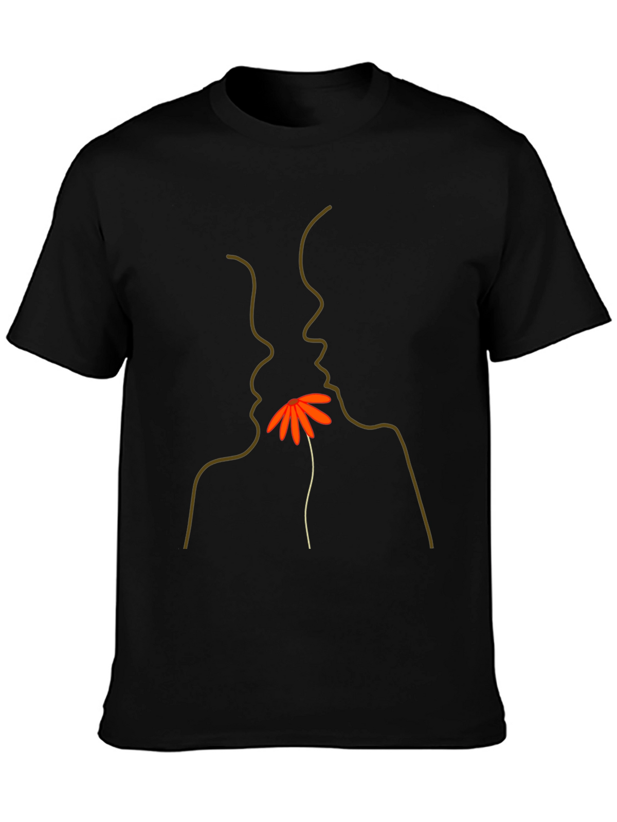 Minimalist Faces & Flower Graphic Tee