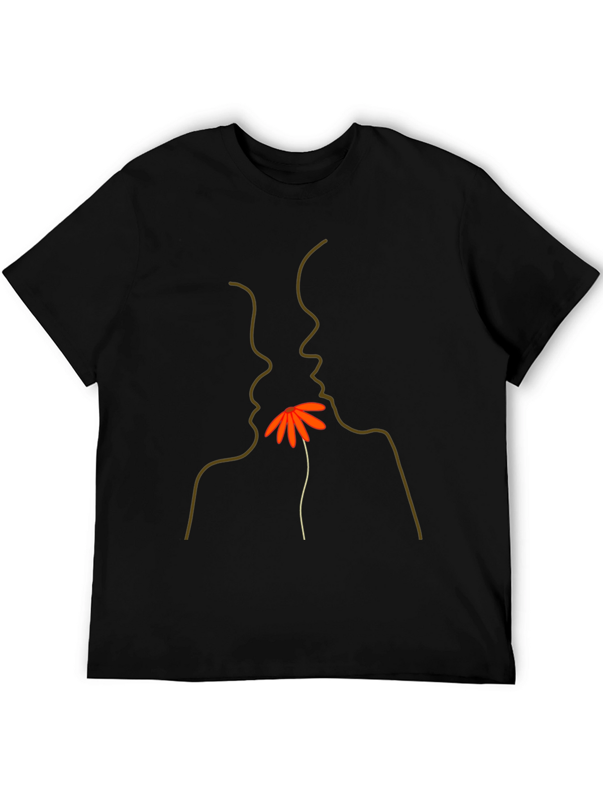 Minimalist Faces & Flower Graphic Tee