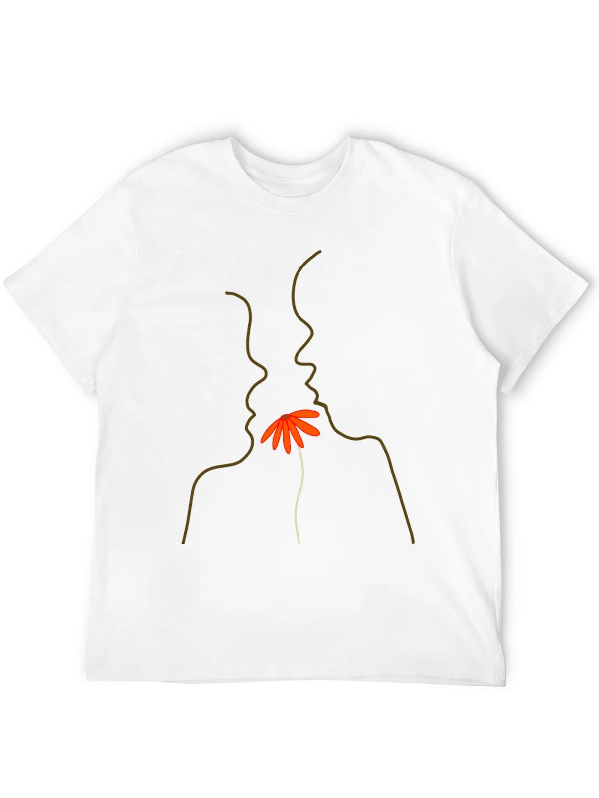 Minimalist Faces & Flower Graphic Tee