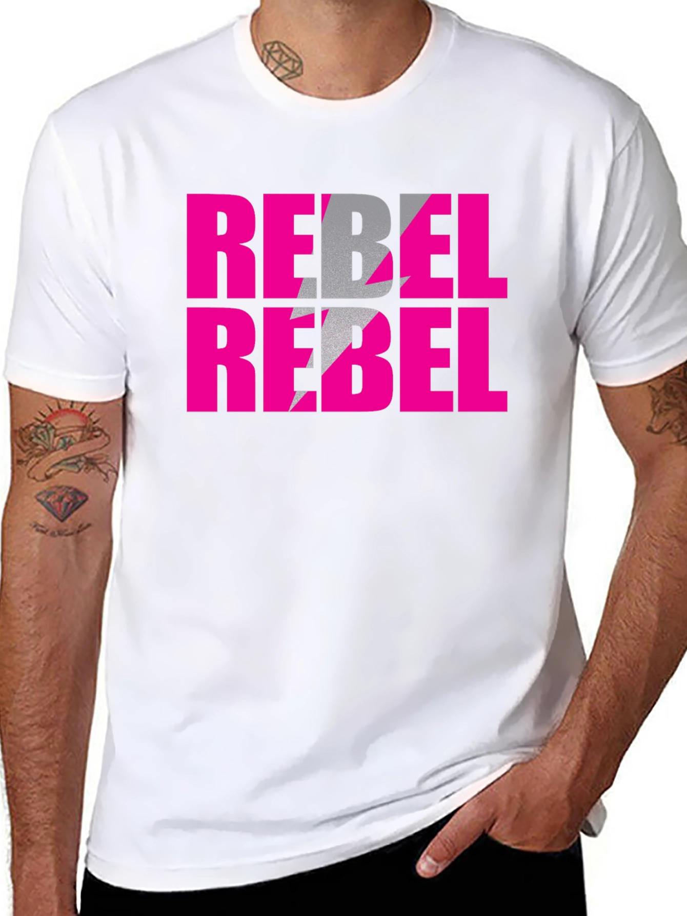 Rebel Pink Graphic T-Shirt - Edgy Streetwear