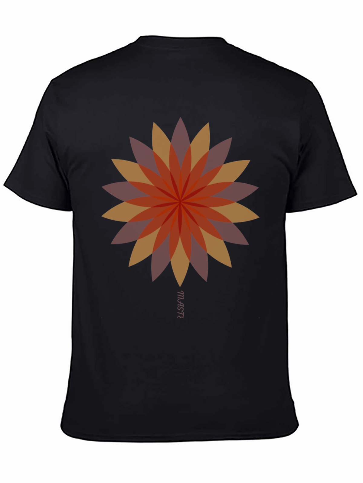 Geometric Flower Graphic Tee - Stylish Black T-Shirt
