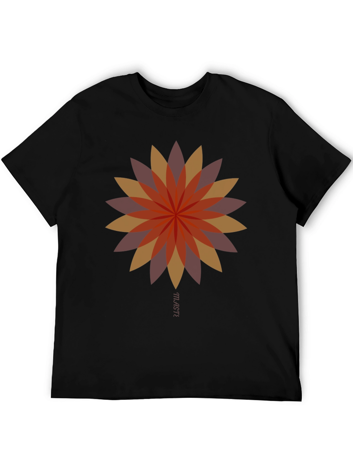 Geometric Flower Graphic Tee - Stylish Black T-Shirt