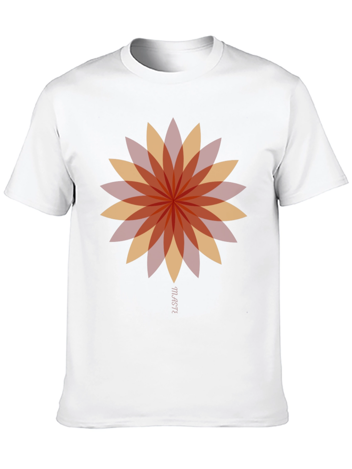 Geometric Flower Graphic Tee - Stylish Black T-Shirt