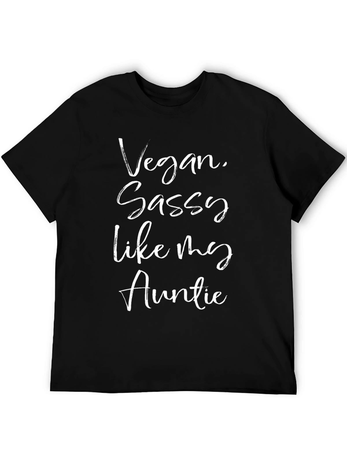 Vegan Sassy Auntie Graphic Tee - Black Cotton T-Shirt