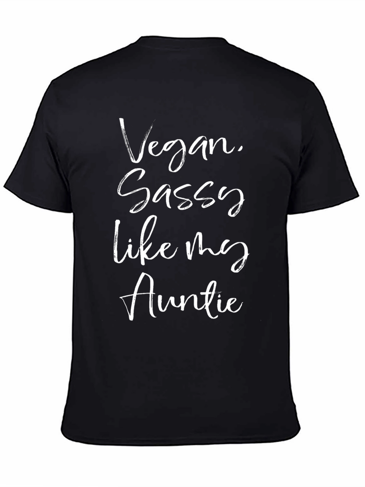 Vegan Sassy Auntie Graphic Tee - Black Cotton T-Shirt