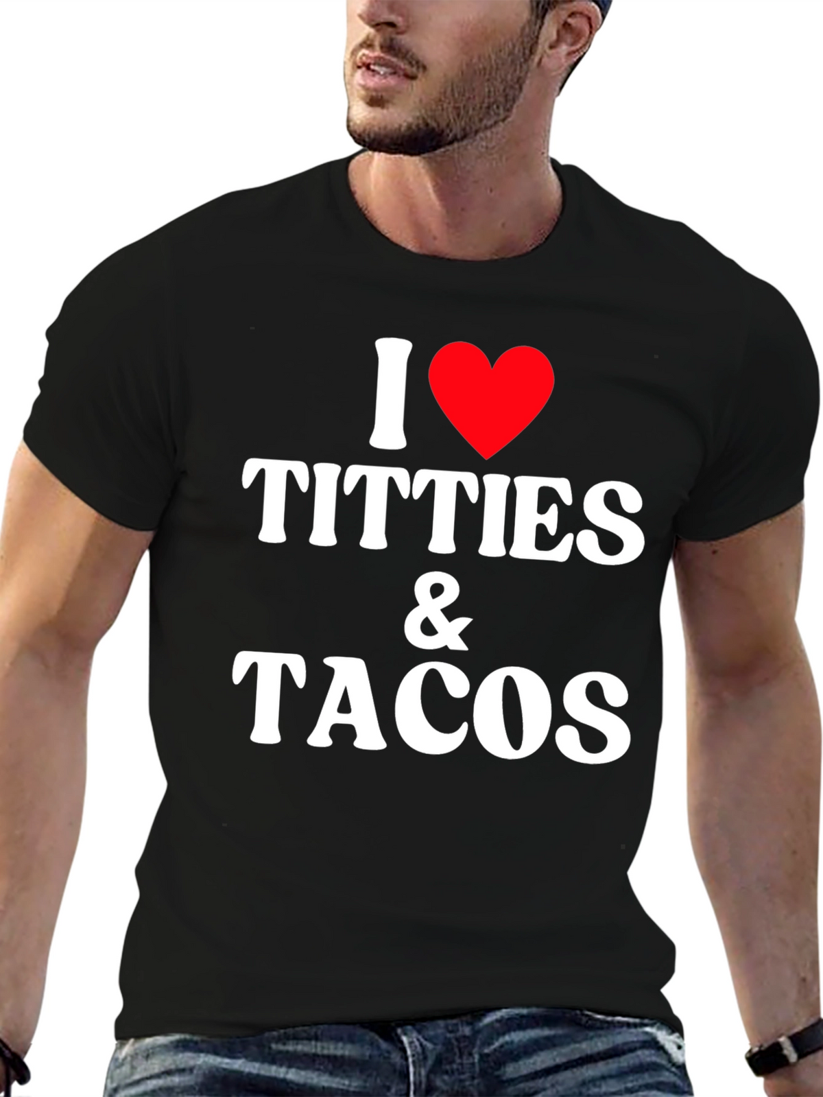 I Love Titties & Tacos Funny Graphic Tee