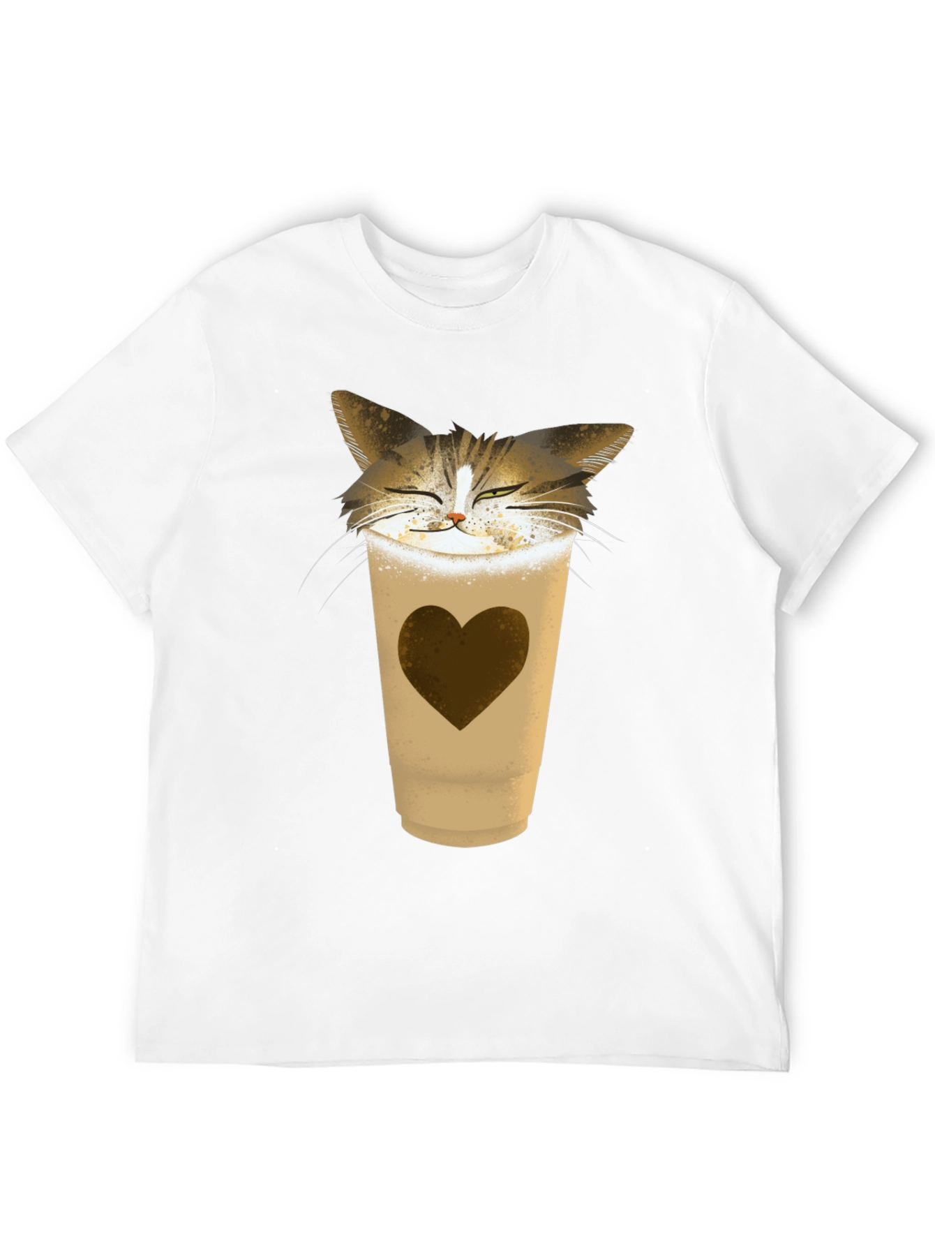 Cat Latte T-Shirt - Coffee Loving Kitten Tee