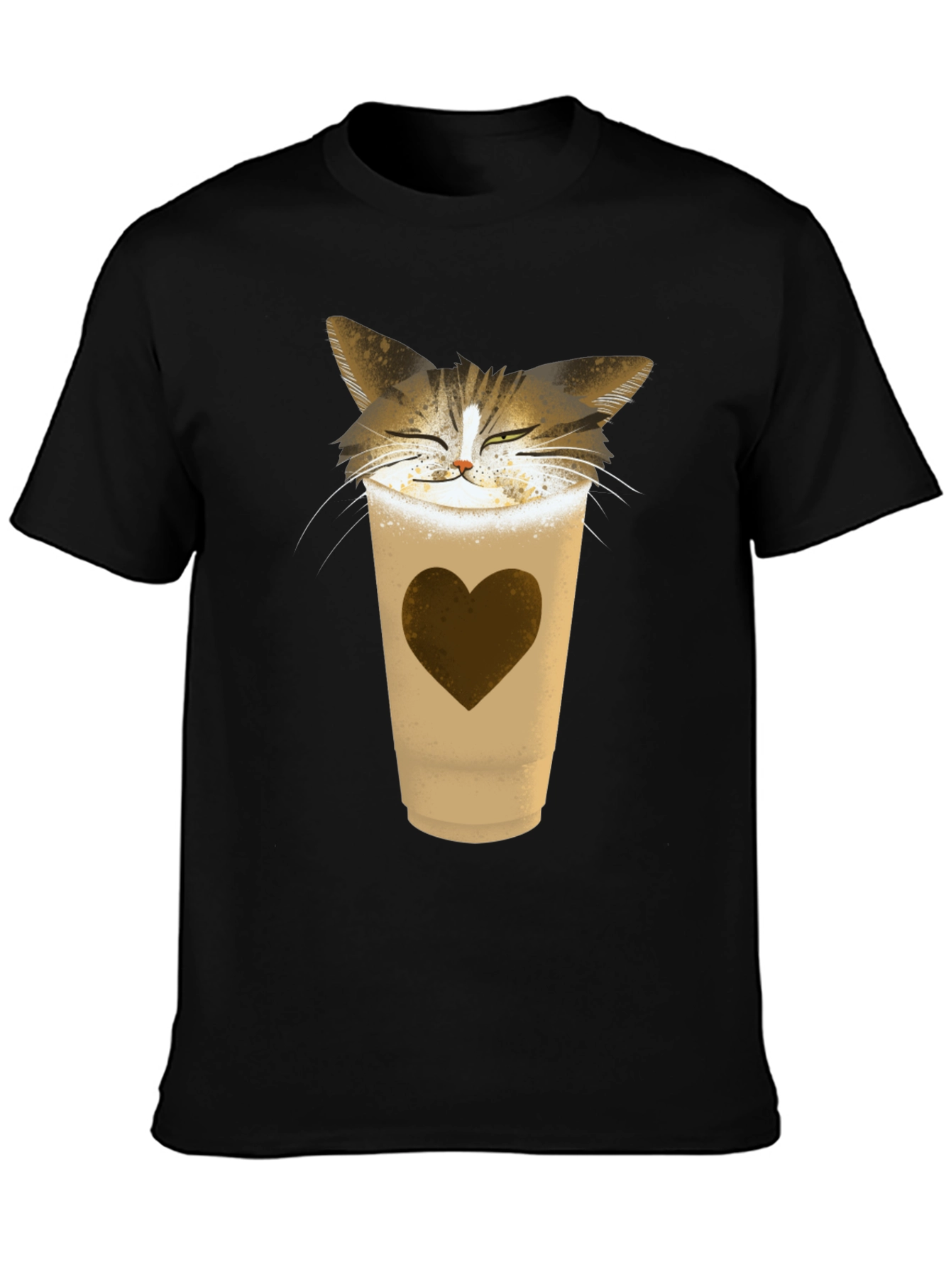Cat Latte T-Shirt - Coffee Loving Kitten Tee