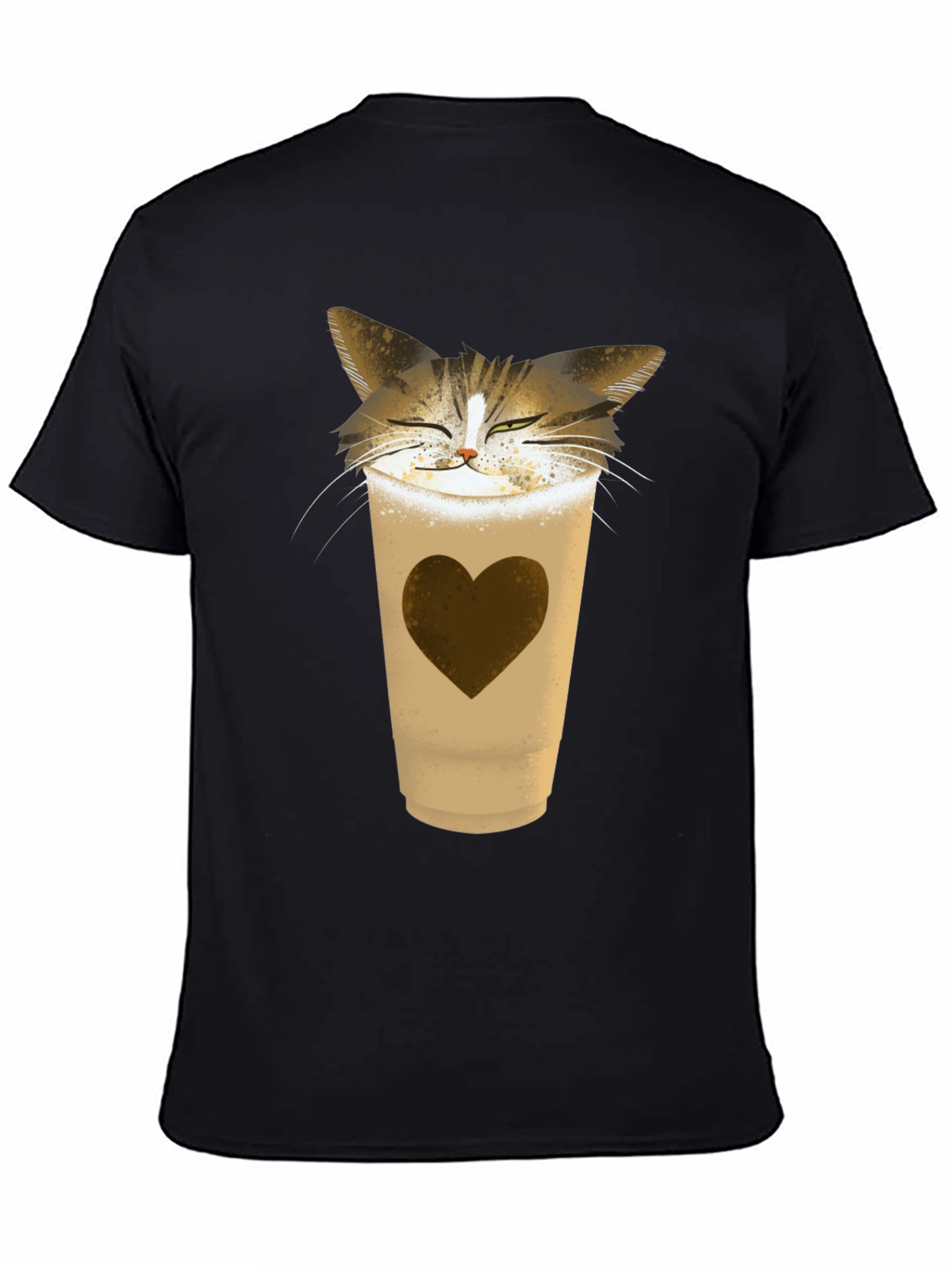 Cat Latte T-Shirt - Coffee Loving Kitten Tee