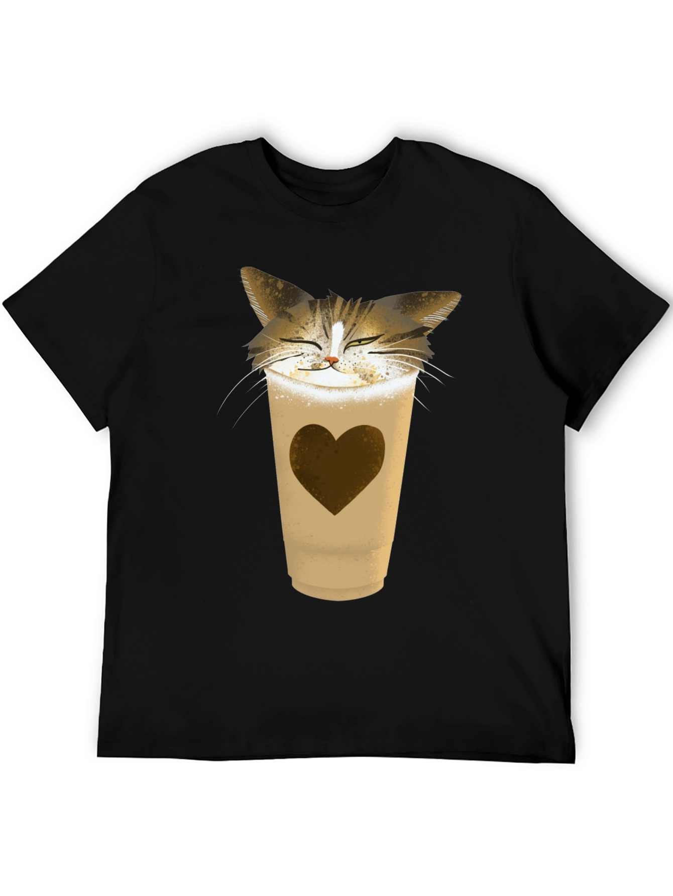 Cat Latte T-Shirt - Coffee Loving Kitten Tee