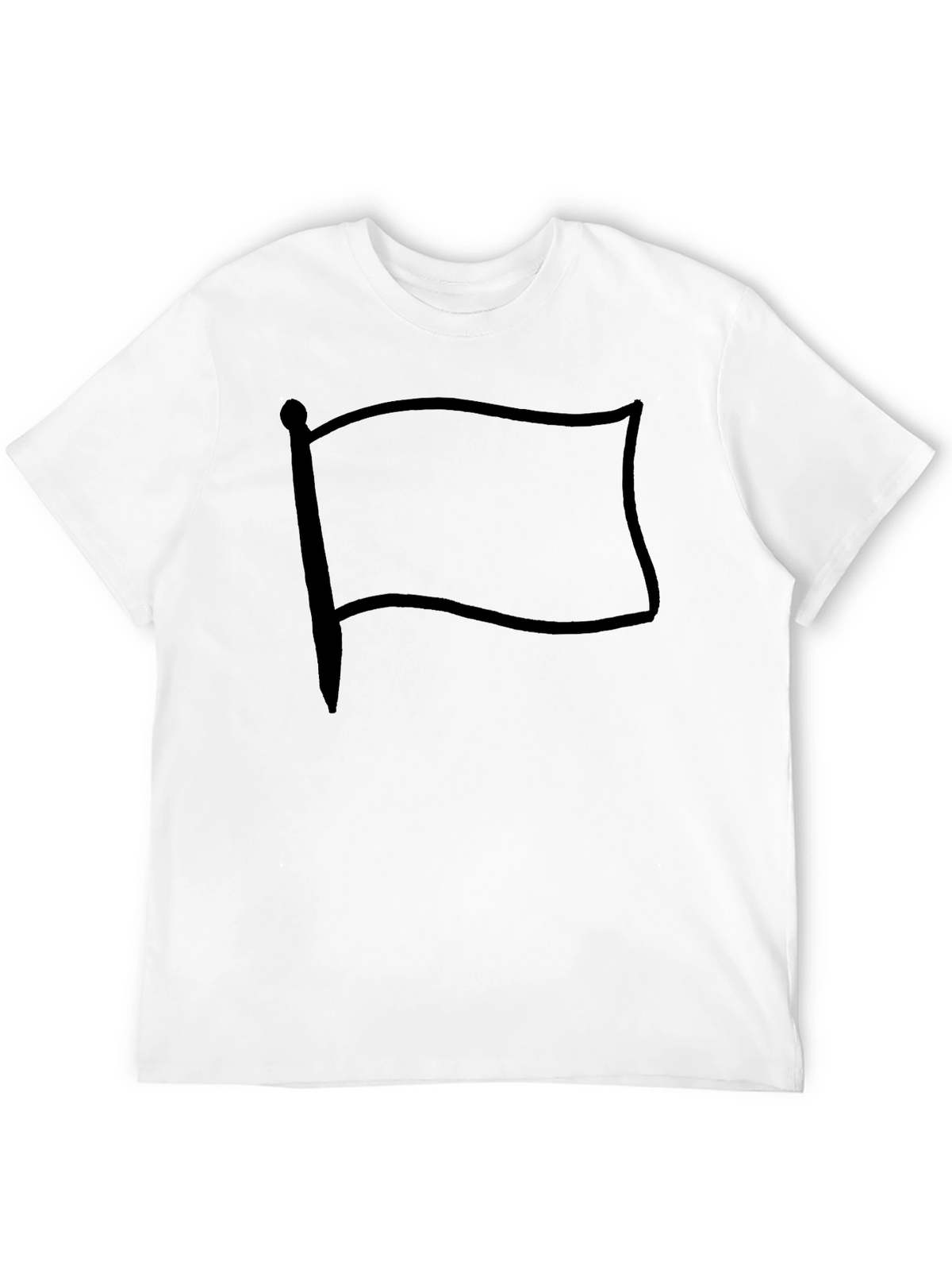 Mens Graphic T-Shirt - Flag Design Solid Black