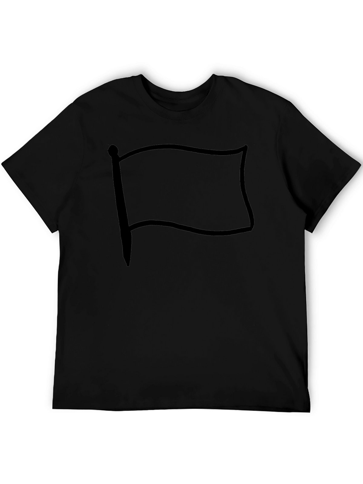 Mens Graphic T-Shirt - Flag Design Solid Black