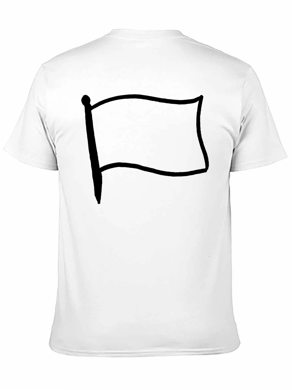 Mens Graphic T-Shirt - Flag Design Solid Black