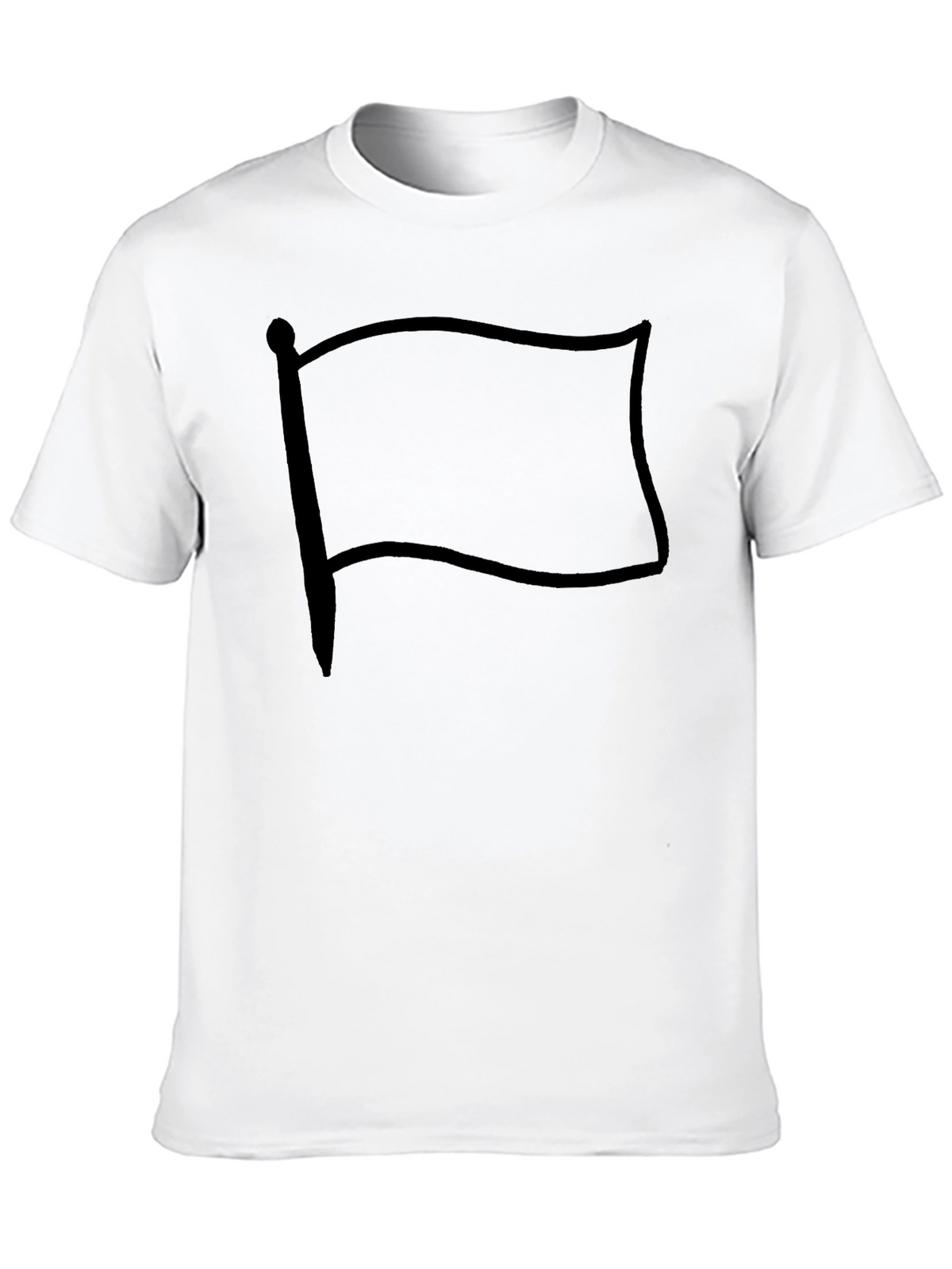 Mens Graphic T-Shirt - Flag Design Solid Black