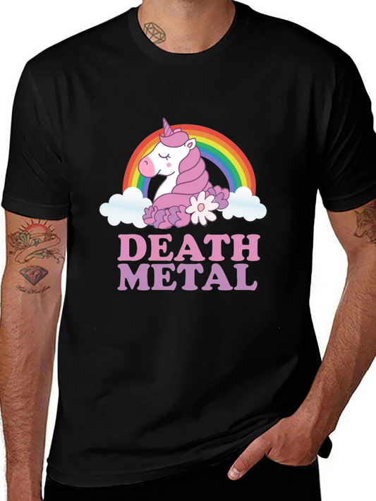 Death Metal Unicorn Graphic T-Shirt