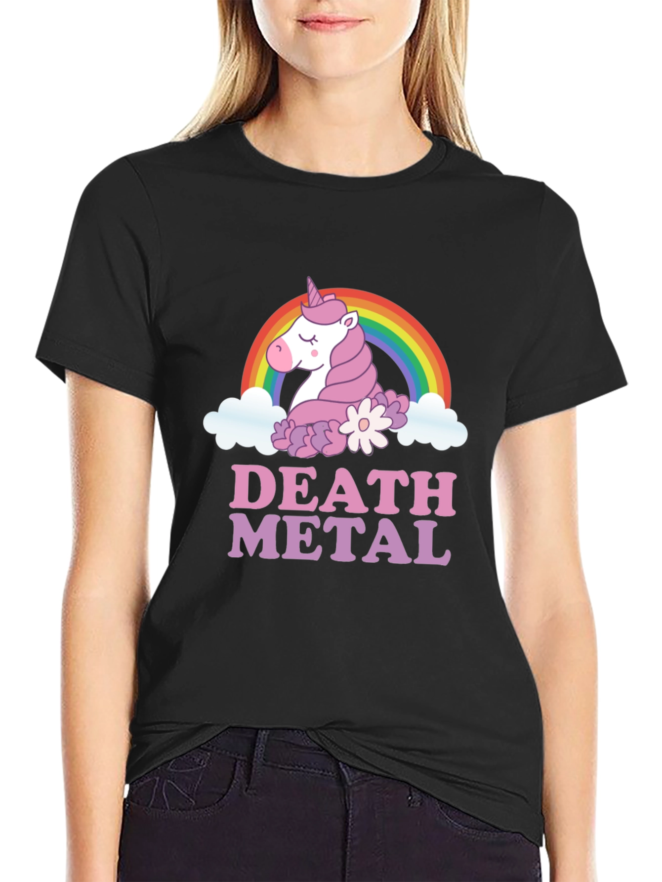 Death Metal Unicorn Graphic T-Shirt