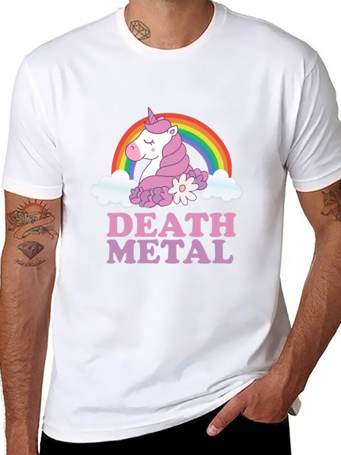 Death Metal Unicorn Graphic T-Shirt