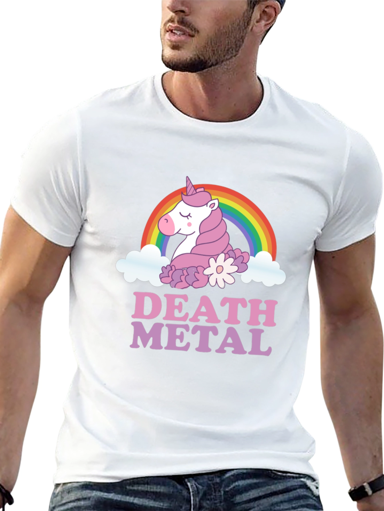 Death Metal Unicorn Graphic T-Shirt