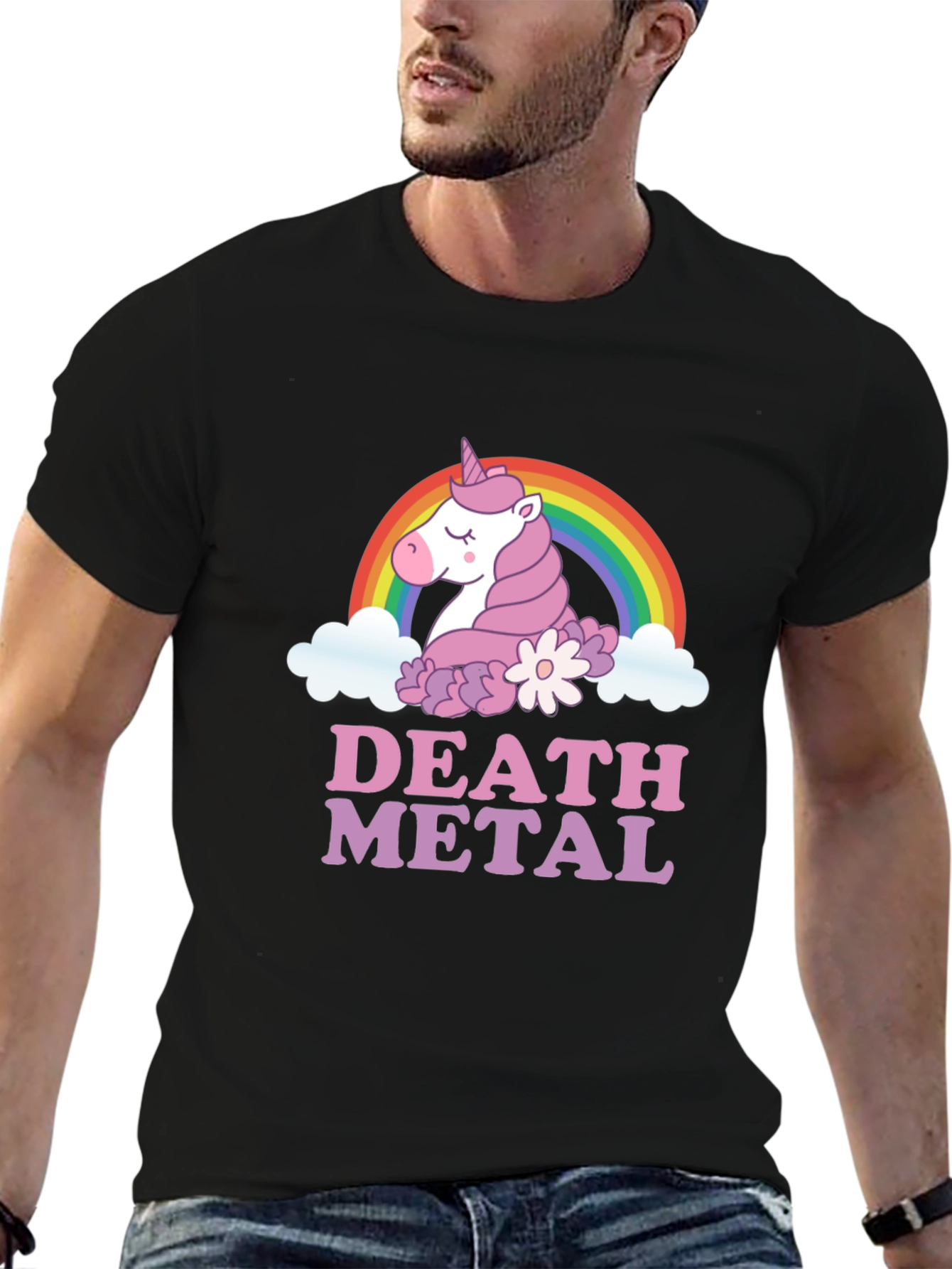 Death Metal Unicorn Graphic T-Shirt
