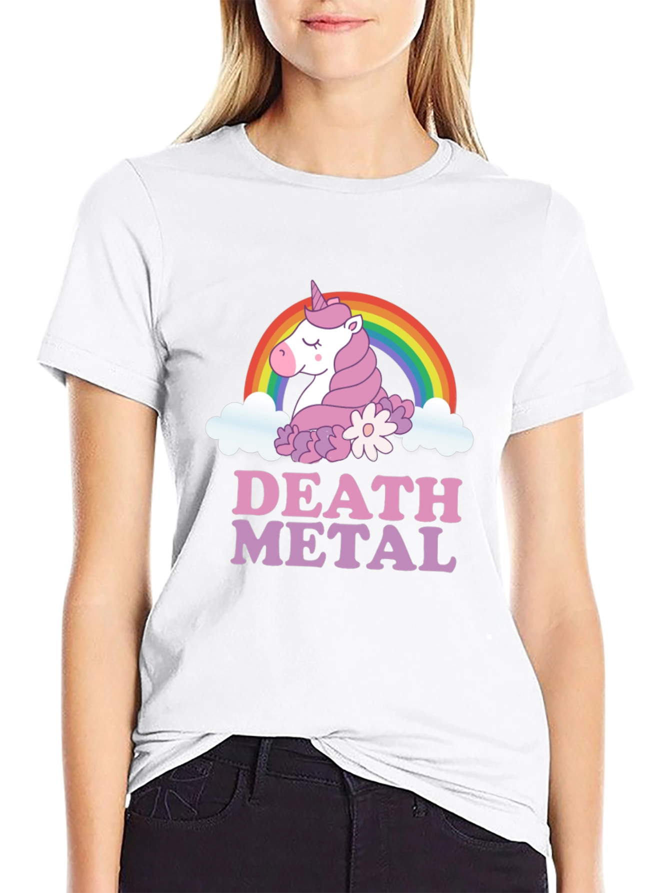 Death Metal Unicorn Graphic T-Shirt