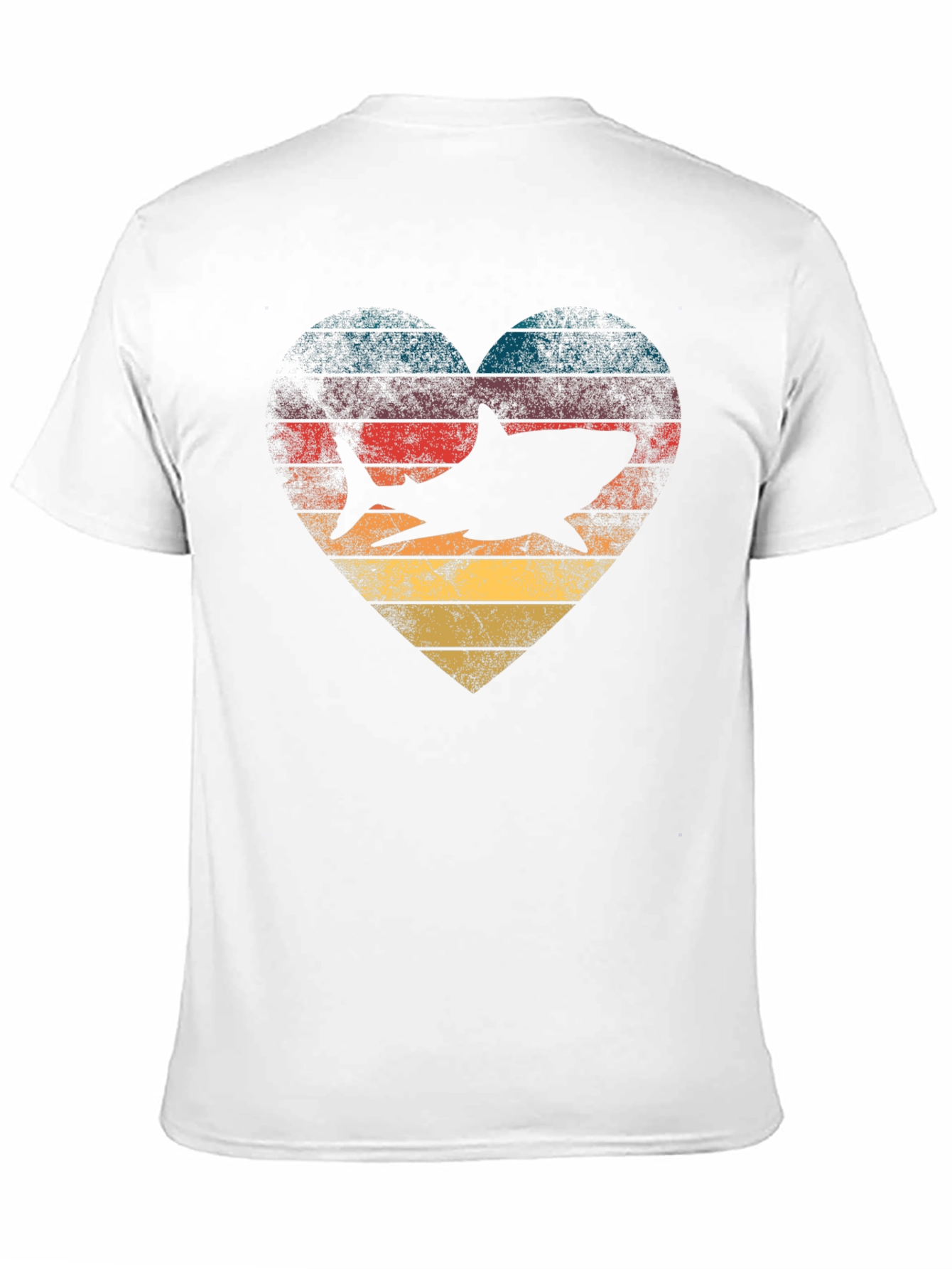 Shark Heart Retro Graphic Tee - Ocean Lover T-Shirt