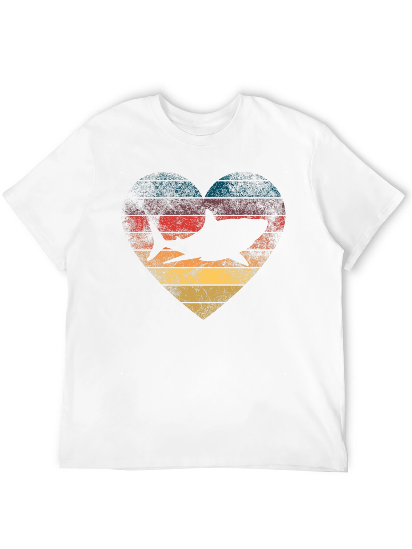 Shark Heart Retro Graphic Tee - Ocean Lover T-Shirt