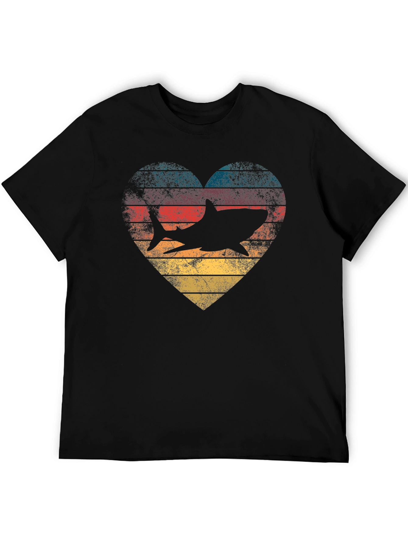 Shark Heart Retro Graphic Tee - Ocean Lover T-Shirt
