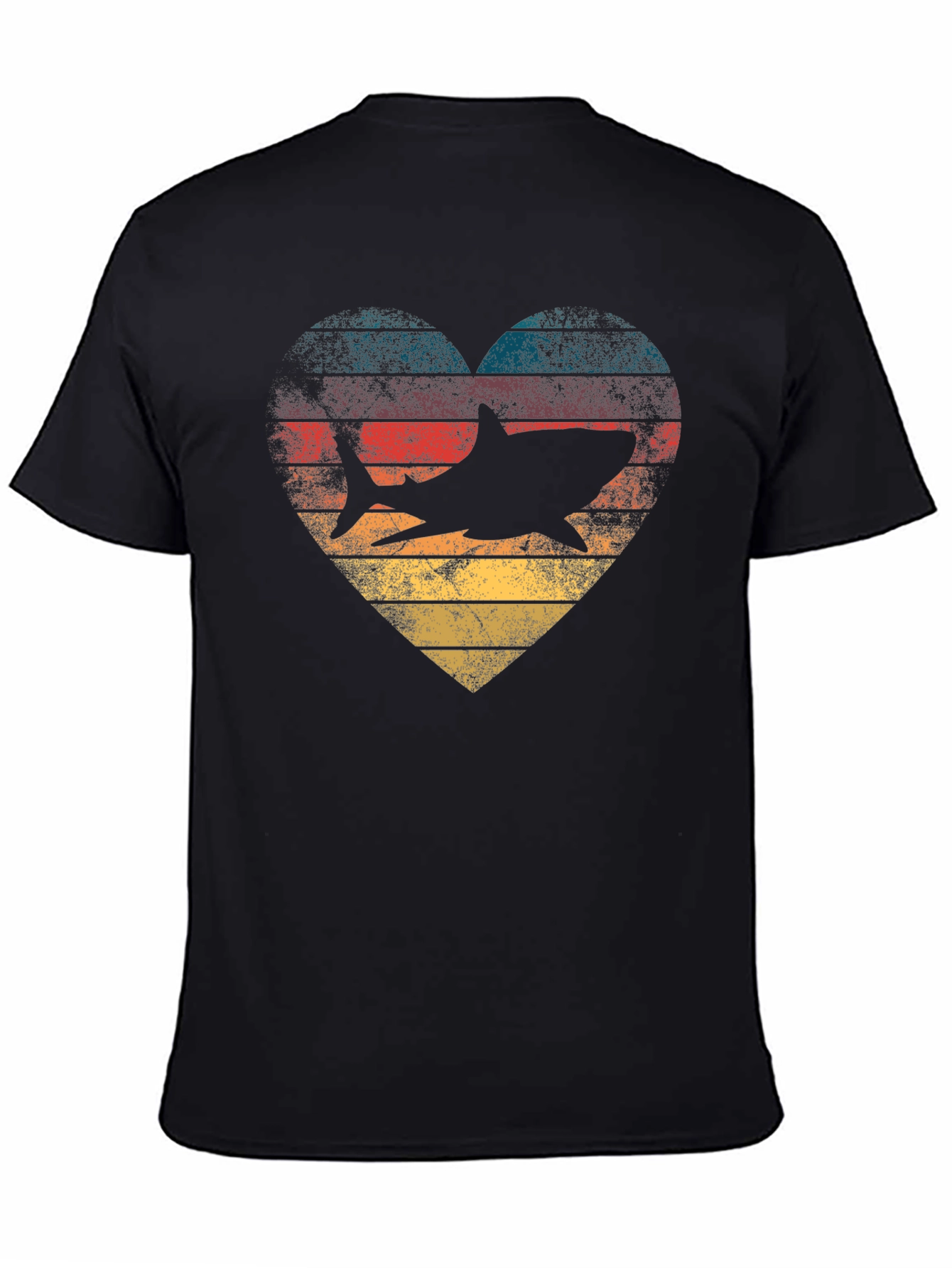Shark Heart Retro Graphic Tee - Ocean Lover T-Shirt