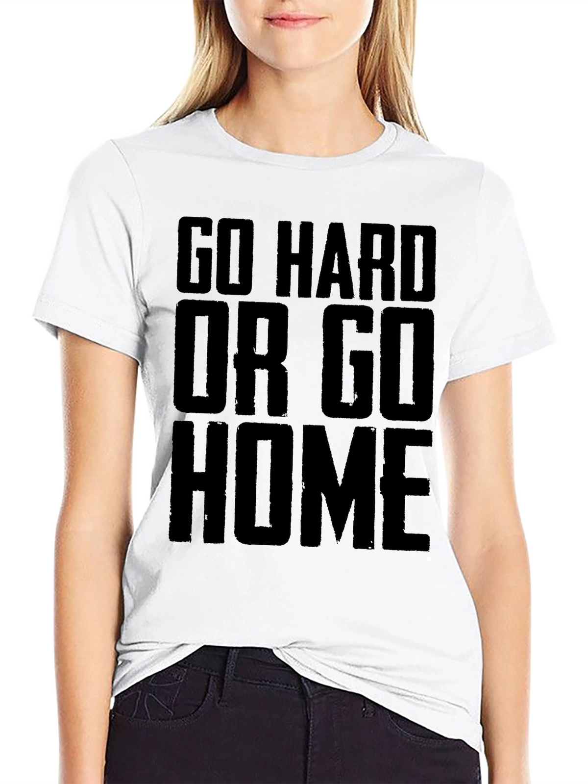 Go Hard Or Go Home Black Graphic T-Shirt