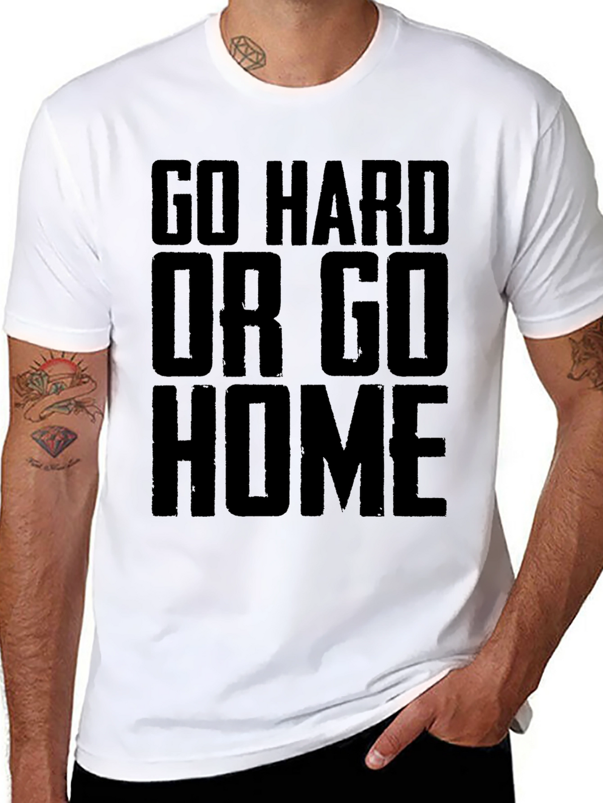 Go Hard Or Go Home Black Graphic T-Shirt