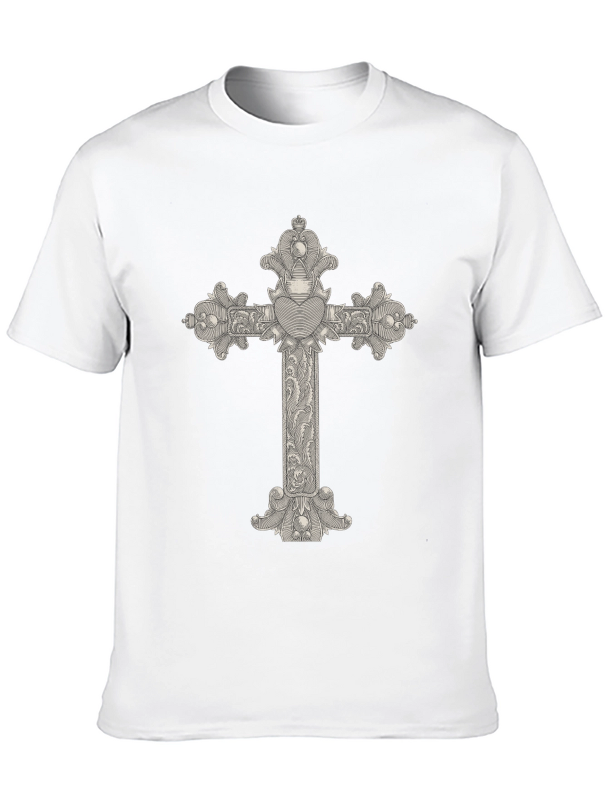 Ornate Cross Graphic Tee - Classic Black T-Shirt
