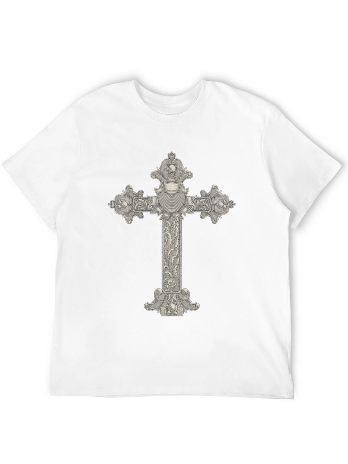 Ornate Cross Graphic Tee - Classic Black T-Shirt