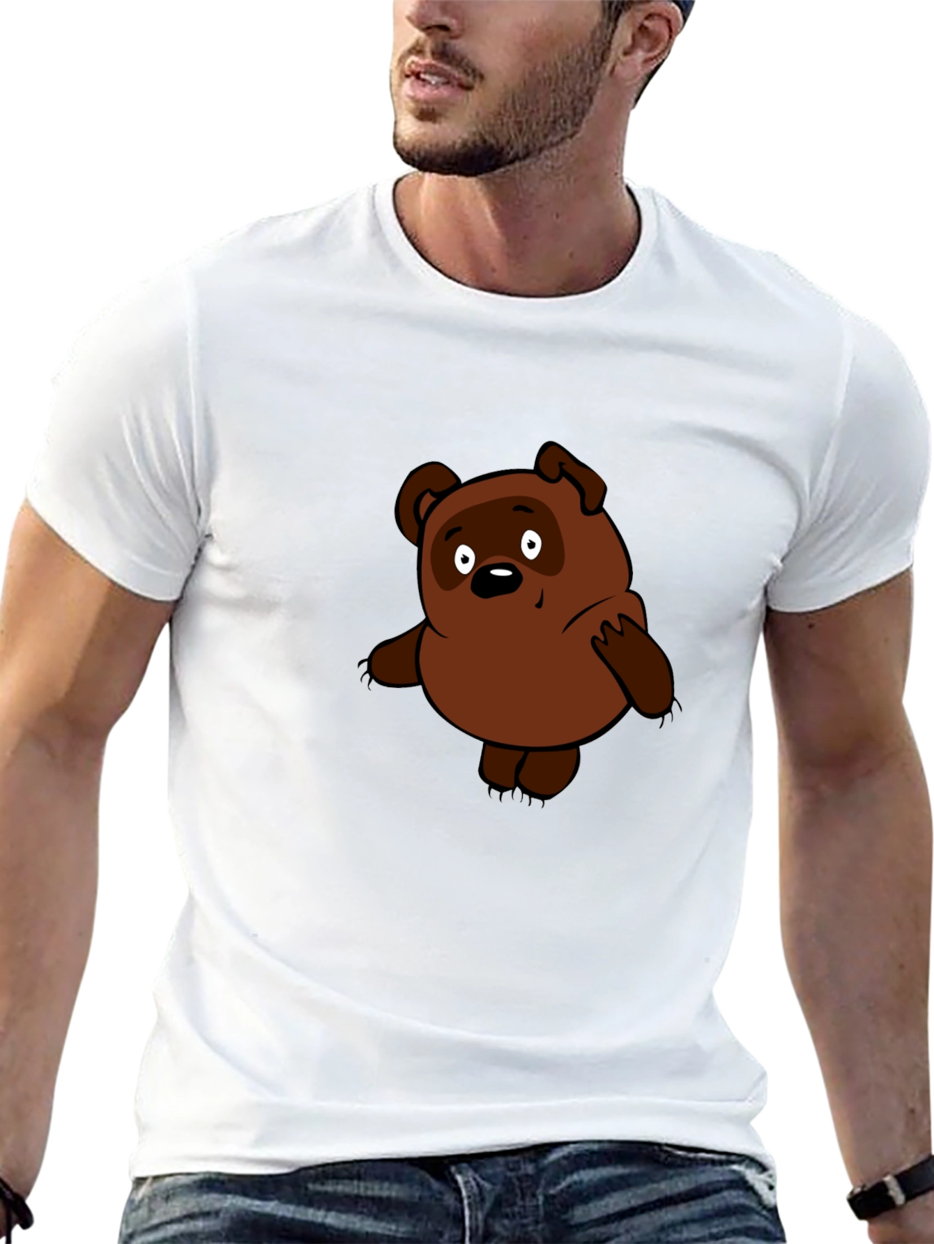 Cartoon Bear Black T-Shirt