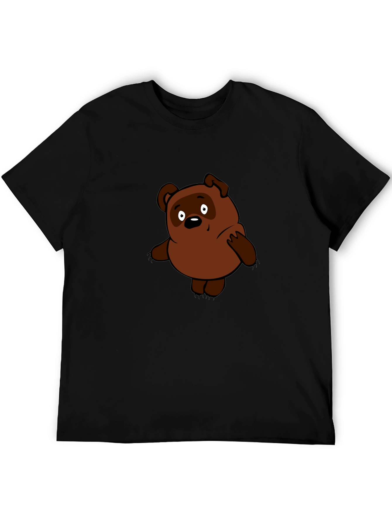 Cartoon Bear Black T-Shirt