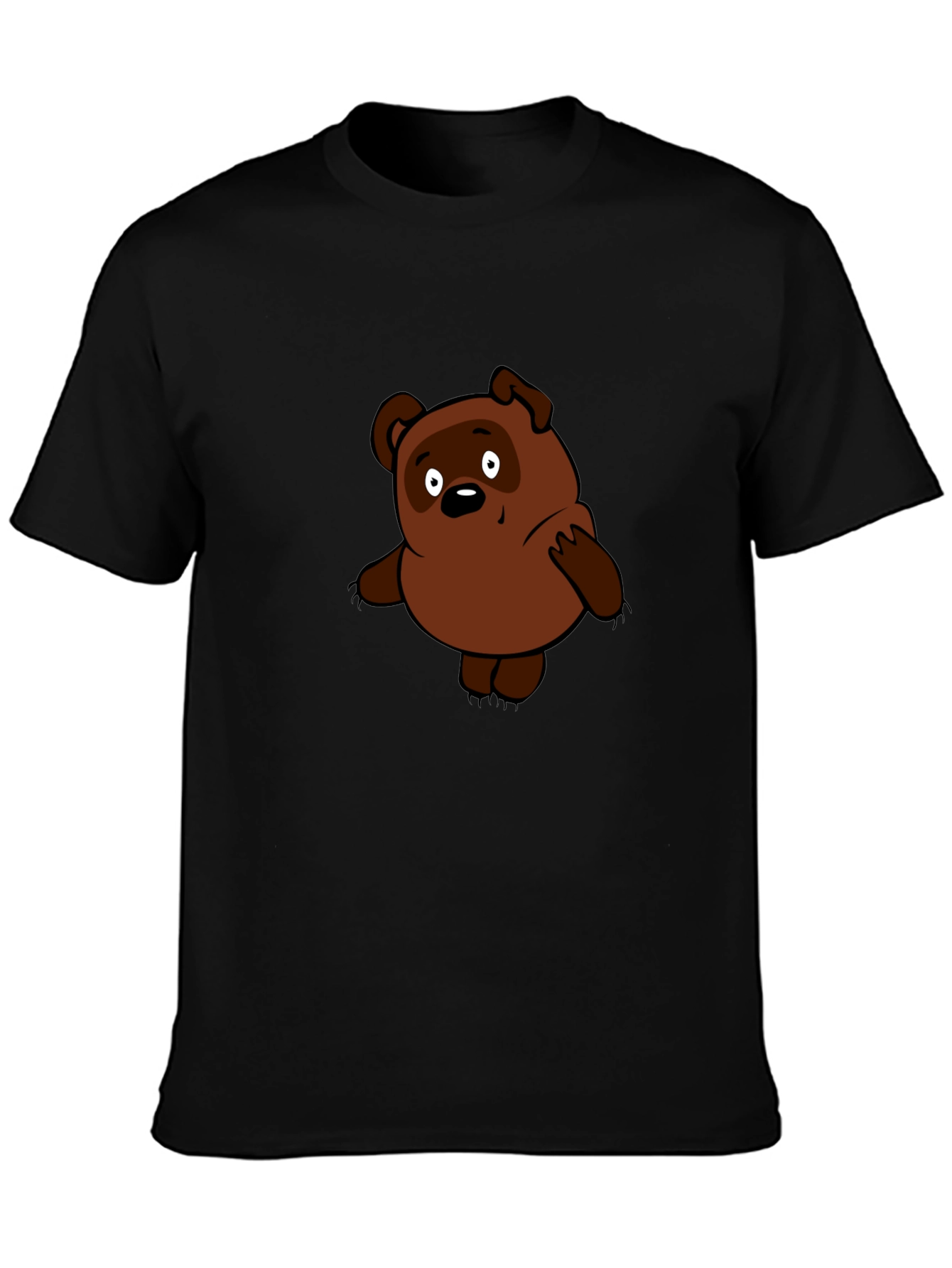 Cartoon Bear Black T-Shirt